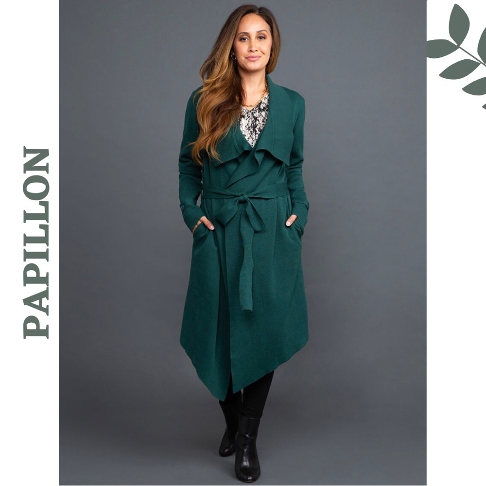 Papillon Emerald Waterfall Cardigan Jacket Small NWT
